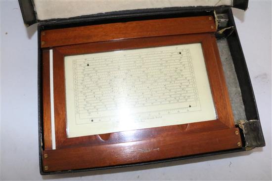 A Cooper 100 inch slide rule, made by Stanley, 9.75in.